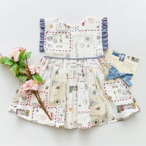 Pink Chicken vintage postcard dress